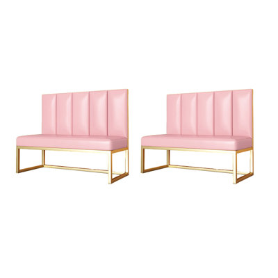 Simple Leisure Cafe Restaurant Benches Faux Leather Upholstered Bench