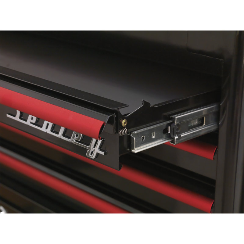 Metal Single Storage Cabinet ( 49.5" H x 70" W x 45" D ), Black/Red