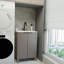 Meuble-lavabo moderne pliable avec lavabo en céramique