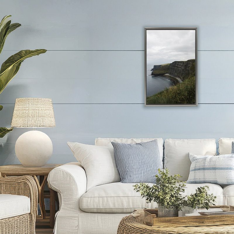 Cadre flottant Ireland Cove Scenic Inlet, conception de Jade Sharp Photo, Cadre flottant gris lustré, H 25 po x l 17 po