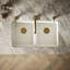 Riverby 33" Enameled Cast Iron Undermount Double Basin Kitchen Sink-833480959