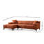 Canapé d'angle moderne, revêtement en tissu orange, 57,1 po x 98,4 po x 33,9 po | Structure en bois de hêtre et en carton, 100% polyester, nettoyage à sec | 2 coussins inclus, coussins fixes rembourrés de mousse et de plumes, design industriel élégant-1793283067-1793283061