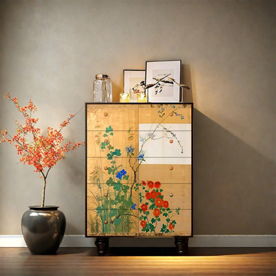 Armoire de rangement en pin avec plateau large