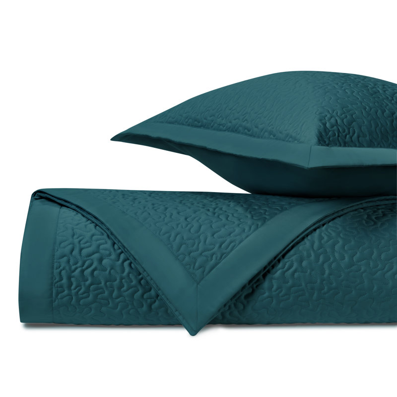 Egyptian Certified Cotton Coverlet Set, King Coverlet + 2 King Shams, Teal