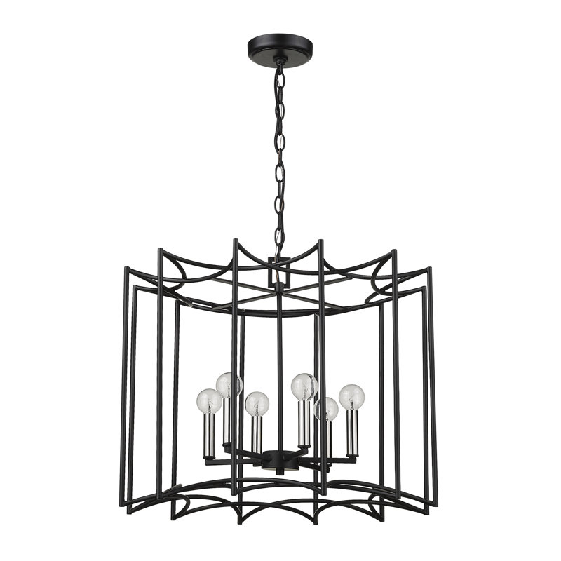6 - Light Dimmable Drum Chandelier
