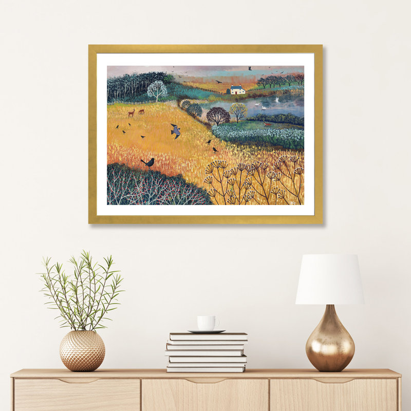 Reproduction d’art encadrée, "Harvest Home" par Jo Grundy, Gold Framed Fine Art Paper, H 24 po x l 32 po x P 1 po