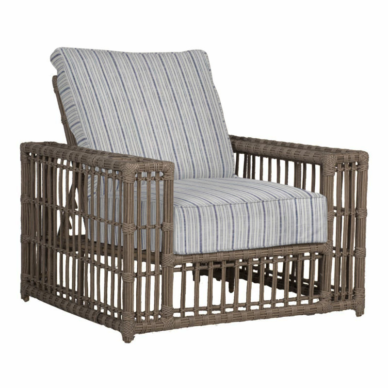Newport Patio Chair with Cushions, Welt, Arbor Chambray, Onyx