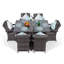 Karas 6 - Person Wicker Patio Dining Set with Rectangular Table , Cushions Included