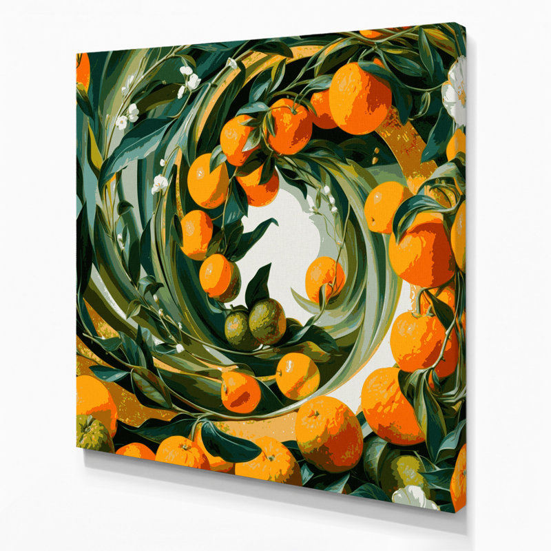 «Fruit Bergamot Green», art mural sur toile, H 12 po x l 12 po