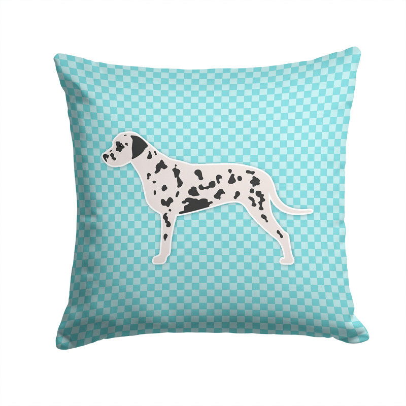 Coussin décoratif intérieur/extérieur dalmatien, H 14 po x l 14 po x P 3 po, Bleu