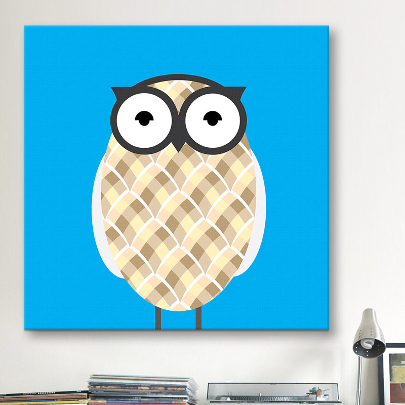 Nathan «Owl», reproduction sur toile, H 26 po x l 26 po x P 1,5 po, Bleu