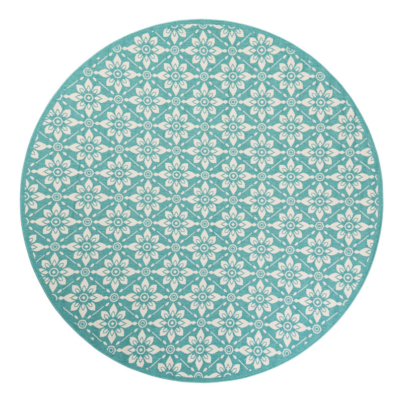 Indoor/Outdoor Trellis Area Rug, Round 7'10"