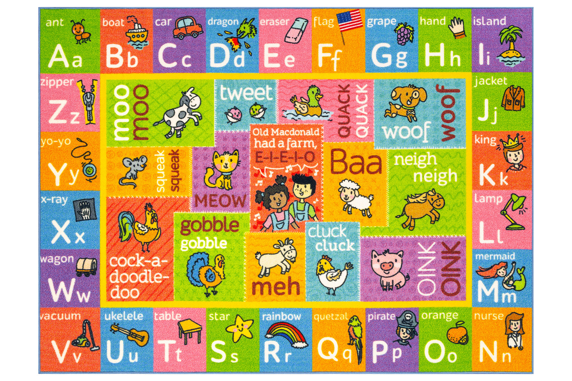 Dwelke Kids Rugs Animals Zoo Carpet Play Rug for Playroom ABC Educational  Mat Alphabet Area Rug, Cute Cartoon Daycare Supplies, Kids Gift for  Playroom,Bedroom and Nursery 3'x5' 