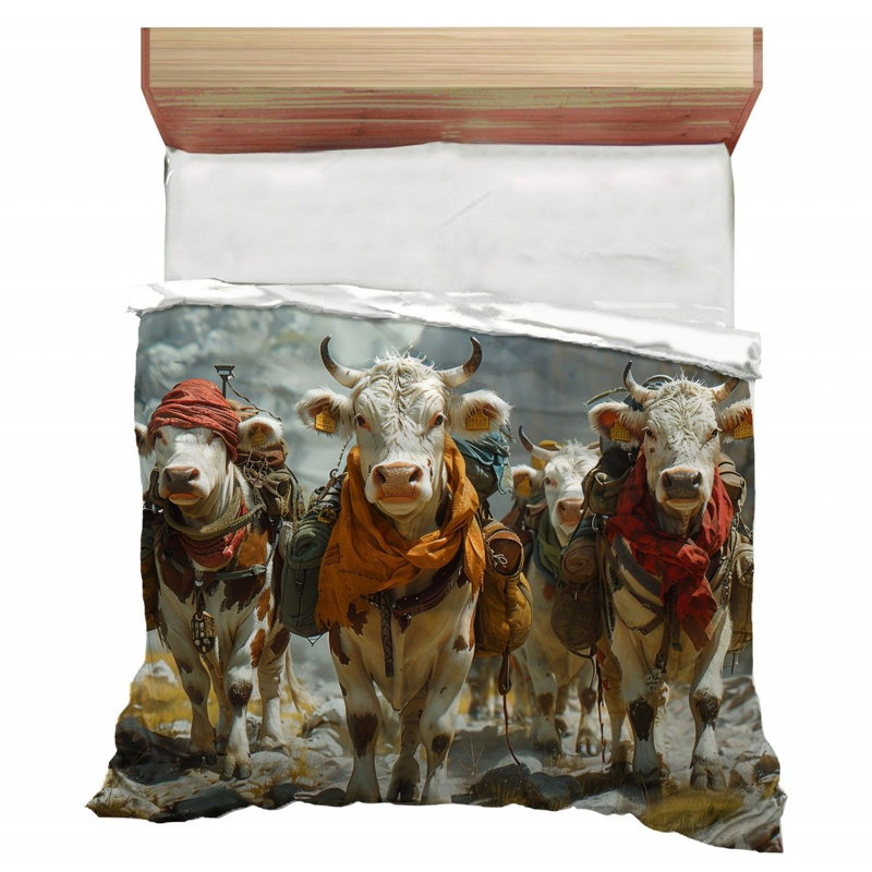 Cattle Caravan Microfiber / Polyester Comforter, Queen Comforter