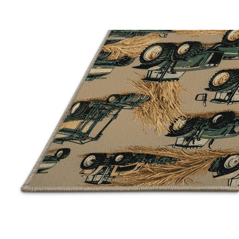 Tapis beige lavable à la machine, Rectangulaire 2 pi x 3 pi