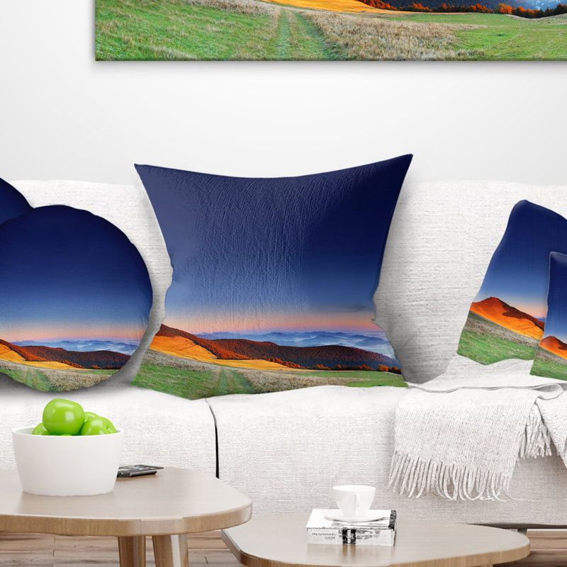 Coussin de photo majestic et de soleil paysager, 18 po x 18 po, Coussin décoratif