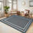 Machine Washable Area Rugs 5x7 Modern Bordered Rug for Bedroom Braided Nursery Carpets for Living Room Laundry Black Grey-1492880224-1492880222