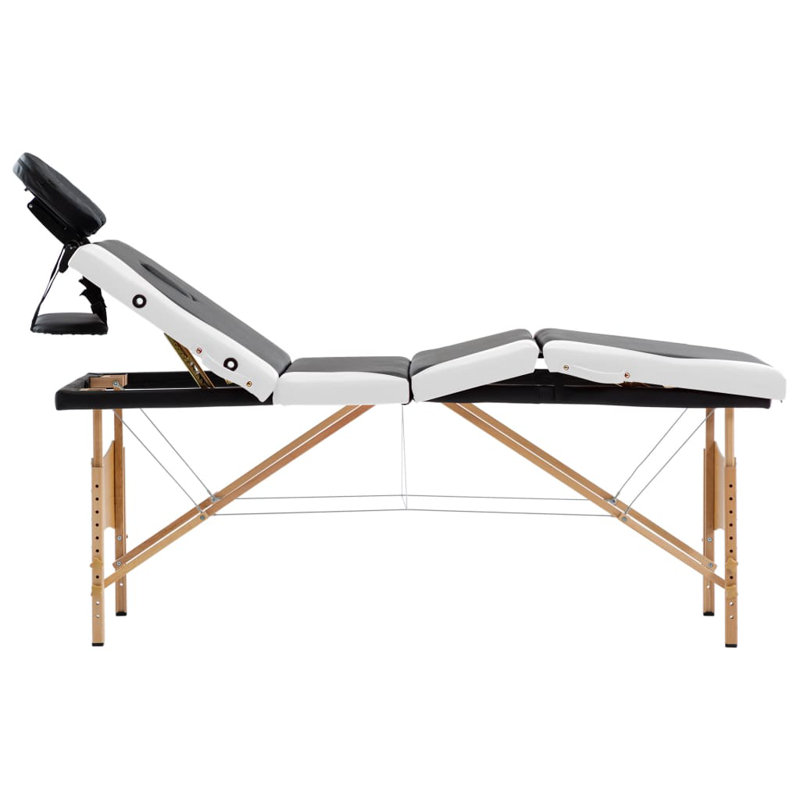 75.2'' Rectangular Adjustable Folding Table, Black/White