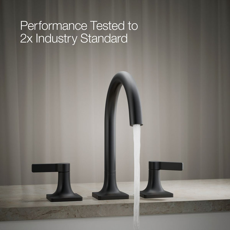 Deck Mounted Bath Faucet, Matte Black
