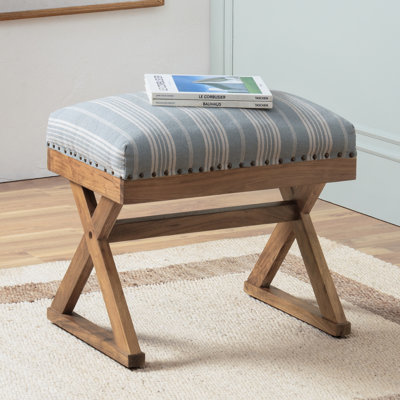 Artisan 23"W Upholstered X base Pouf Ottoman