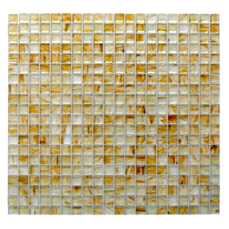 Carrelage mosaïque carré en verre 0,625 po x 0,625 po Amber