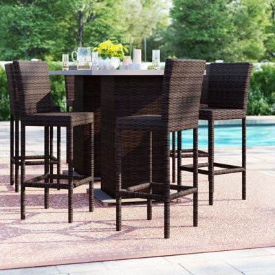 Anishia Wicker Outdoor 30'' Bar Stool