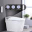Toilette intelligente avec siège chauffant, ralentissement silencieux, nuit. Céramique blanche, hauteur de 18,72 po, profondeur de bidet de 30,9 po, lavage de balançoire, télécommande. 15,93 po de largeur,