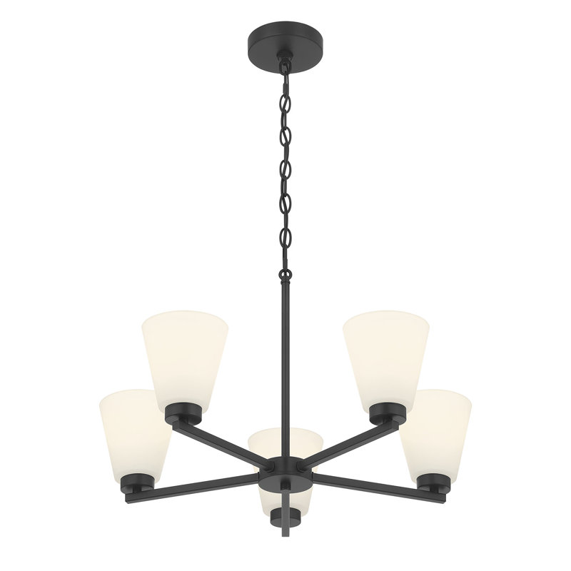 Lustre 5 lumières Merity, Noir mat