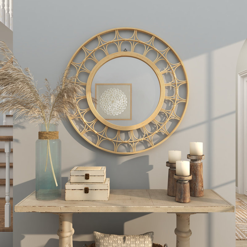 Miroir mural en bambou
