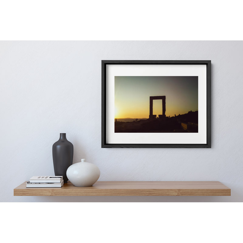 Temple Of Apollo Print by Joseph Regan, 14" H x 16" W x 0.75" D, Black