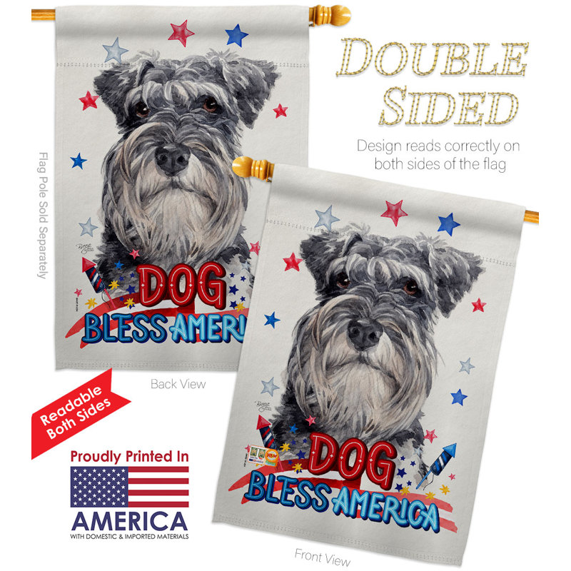 Drapeau de jardin Patnotic Miniature Schnauzer, H 40 po x l 28 po