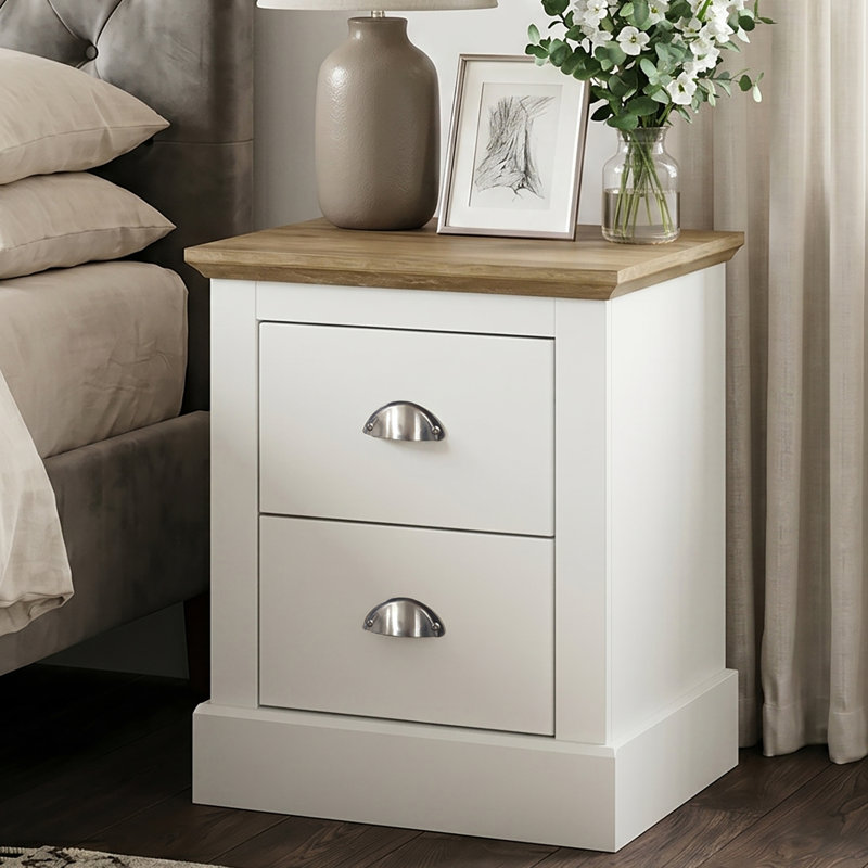 Sufy Octave Manufactured Wood Bedside Table, White