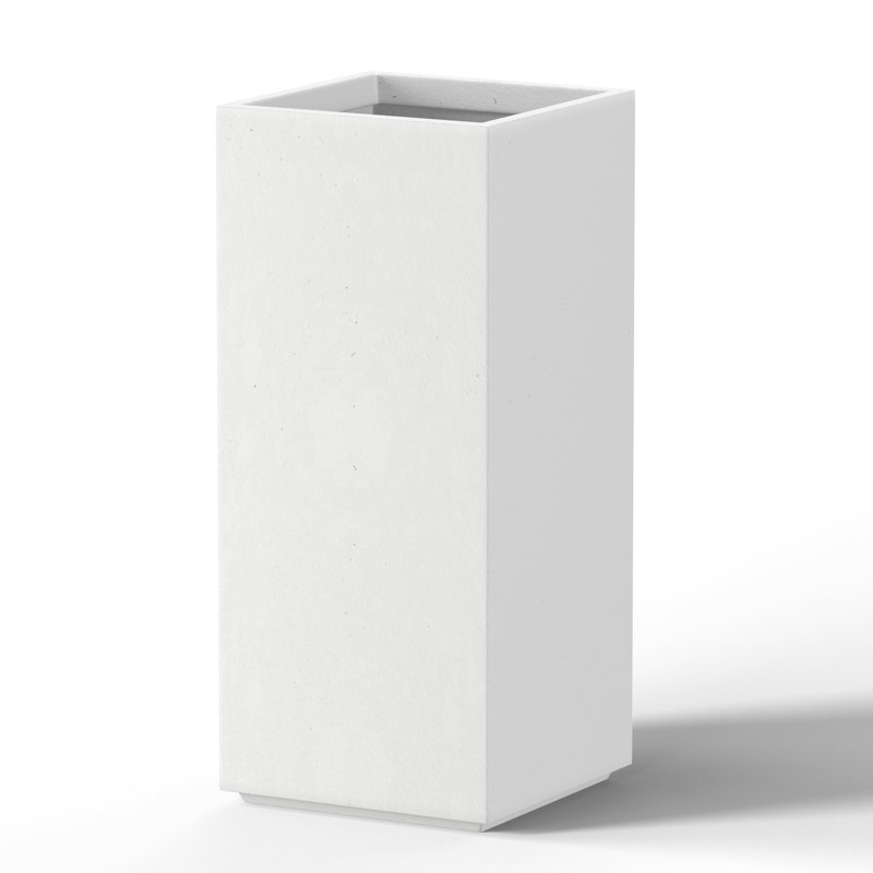 Kalil Handmade Planter Box, 24" H x 11.5" W x 11.5" D, Crisp White