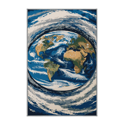 Machine Washable Space Gray Area Rug