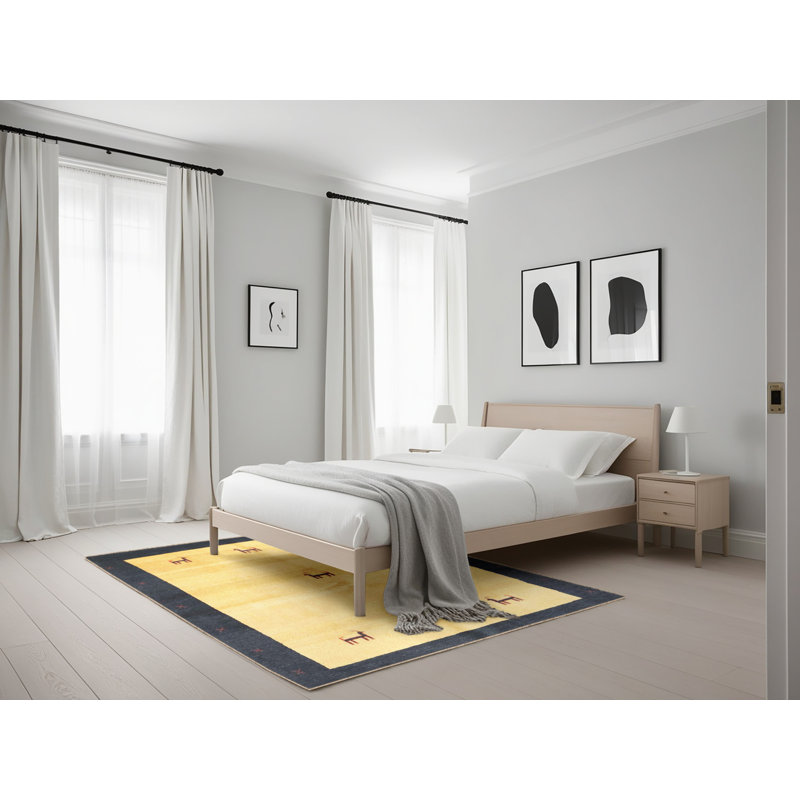 Tapis beige/noir contemporain, Rectangle 5 pi x 7 pi