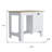 Set of Two Oak and White Wood Kitchen Island And Pantry Cabinet