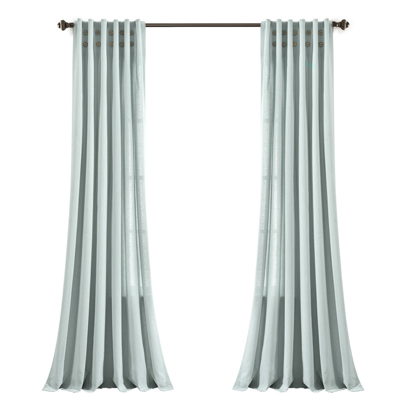Semi Sheer Curtain Single Panel, Blue