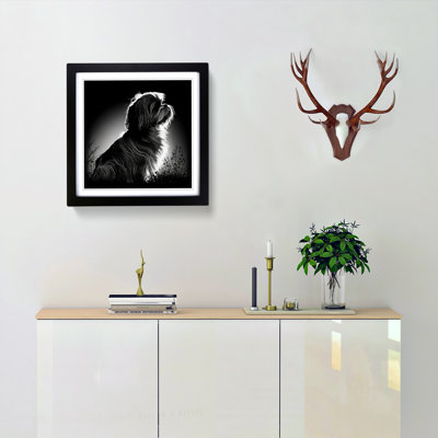 Shih Tzu Silhouette - Single Picture Frame Print on Wood