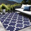 Tapis intérieur / extérieur bleu / blanc rectangulaire en polypropylène Aldo-960560313