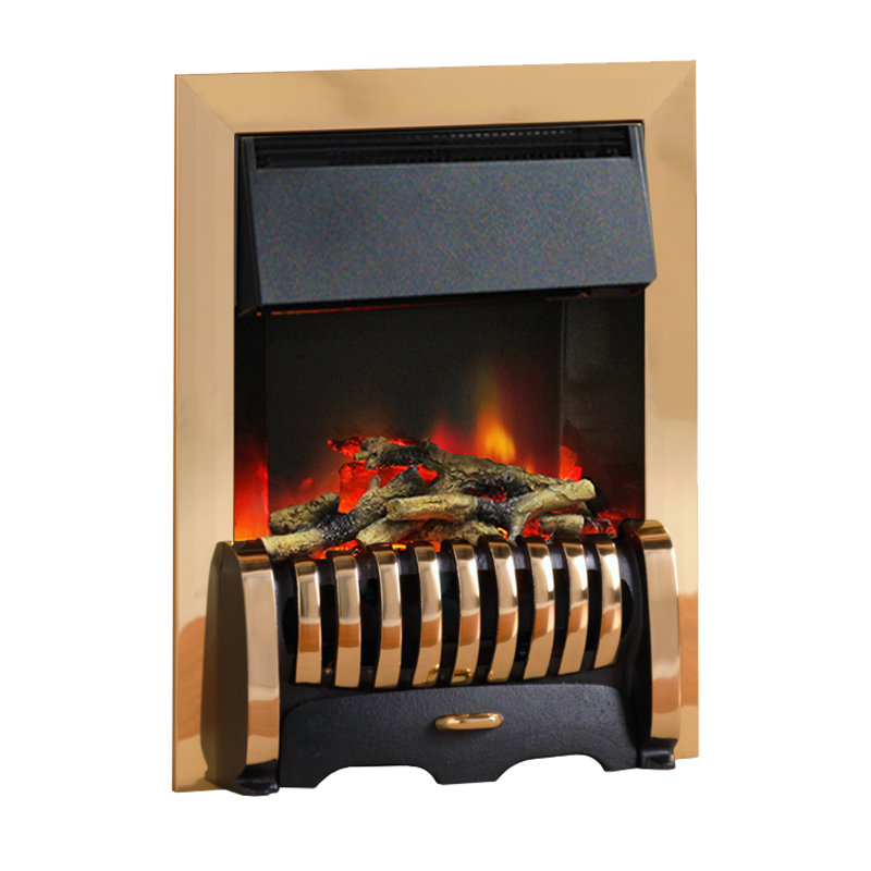 Demetrius Belfry Heating 49.5 cm W Electric Fireplace Insert, Brass