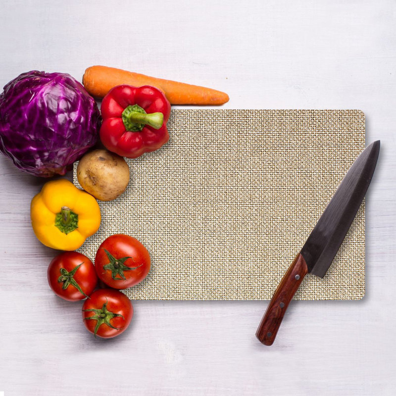 Flourish Premium Tempered Glass Cutting Board, 9.8 x 13.8 inches | 100% Antibacterial, Easy Clean, Non-Slip Silicone Feet | Durable Kitchen Essential for Safe Food Preparation, Stylish and Functional Design