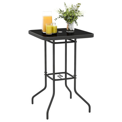 Table de bar d'extérieur 41,3 "de hauteur bar avec trou pour parasol