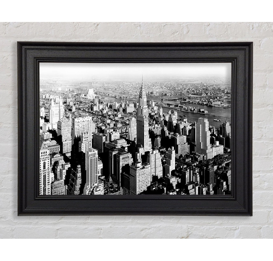 New York Retro B N W - Druck