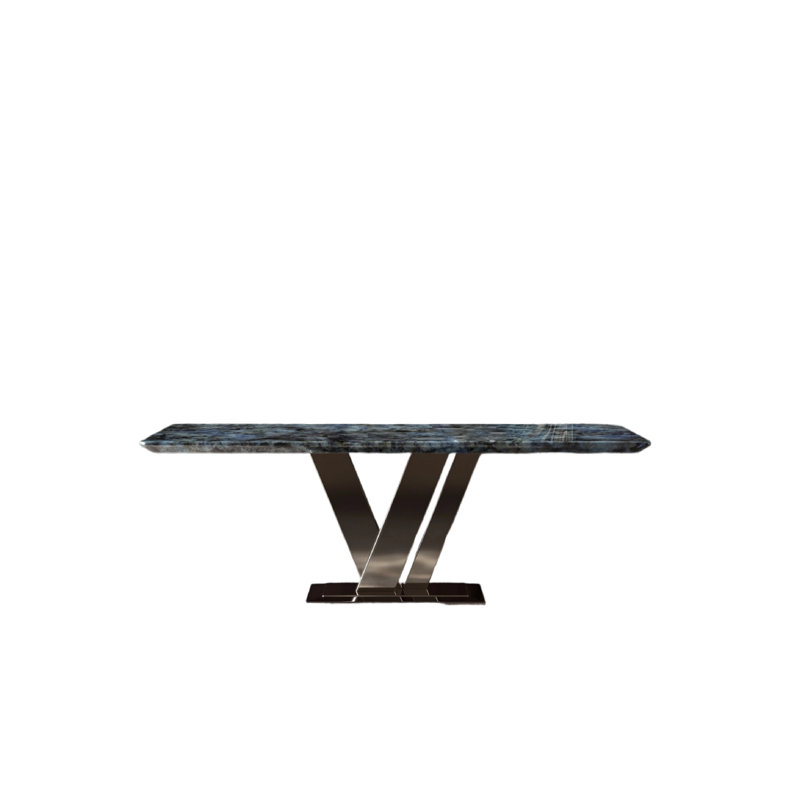 Table basse luxueuse en céramique avec base en forme de?, H 33 po x l 79,13 po x P 39,37 po