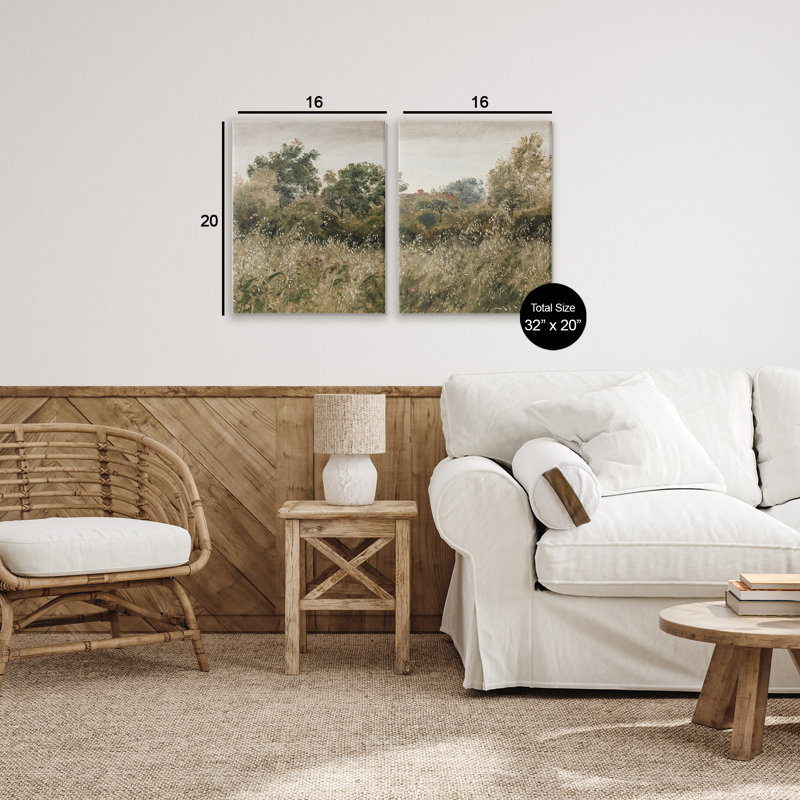 Rural Foliage Thicket 2pc Canvas Set, design by Lettered and Lined