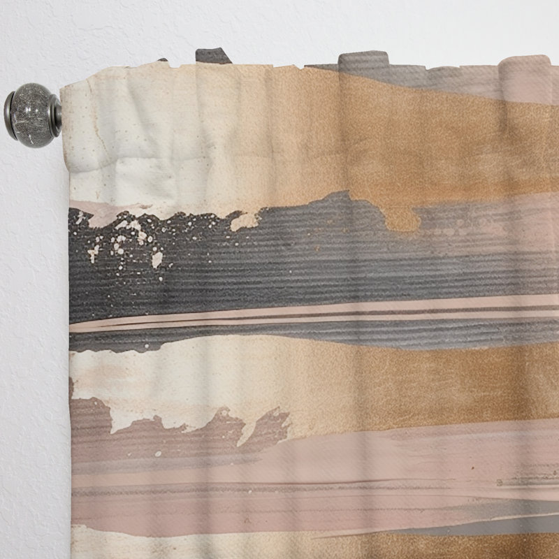 Laurini - Gold And Pink Forms In Contemporary II - Modern Curtain - Velvet Room Darkening - 1 panel, 52" W x 95" L