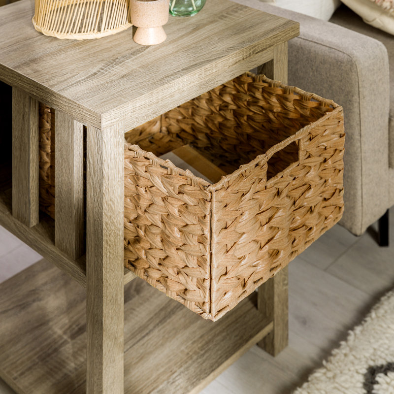 Table de bout avec rangement Knepp, Bois flottant