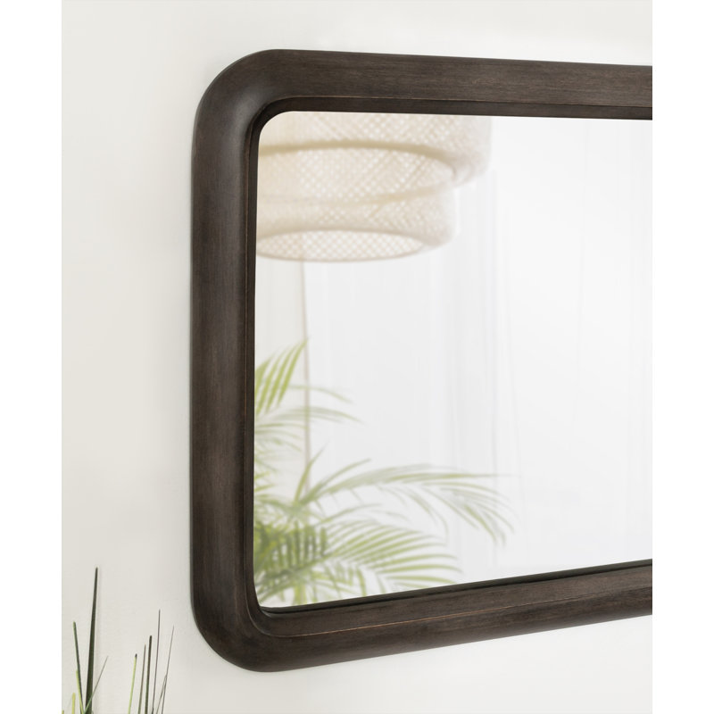 Anacleta Overmantel Mirror, 31.5" H  x 17" W, Walnut Brown