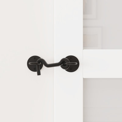 Verrou de porte coulissante de grange noir mat avec loquet de confidentialité pour salle de bain ou chambre
