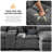 125.6'' U Shaped Sectional Sofa with Chaise Lounges, Storage Console, USB Charging Ports, Cup Holders, Chenille-1932032120